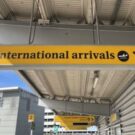 Airport arrivals sign